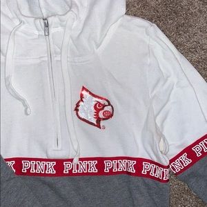 Louisville/Pink half zip hoodie
